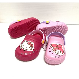 《優惠價350》Hello Kitty 美樂蒂 台灣製 可愛凱蒂貓超輕量防水布希鞋 園丁鞋【15~19號-】粉NEW