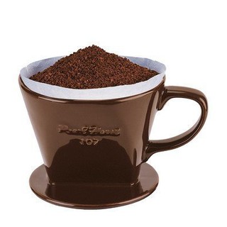 一鑫餐具【寶馬牌 滴漏式咖啡濾器 1~2人 JA-001-101-C 咖啡色】 陶瓷咖啡濾器陶瓷濾杯