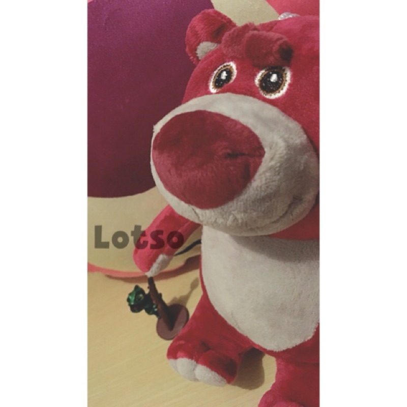 熊抱哥 Pixar Toystory 草莓味 草莓熊 Lotso 絨毛玩偶 掛飾 全新 20cm