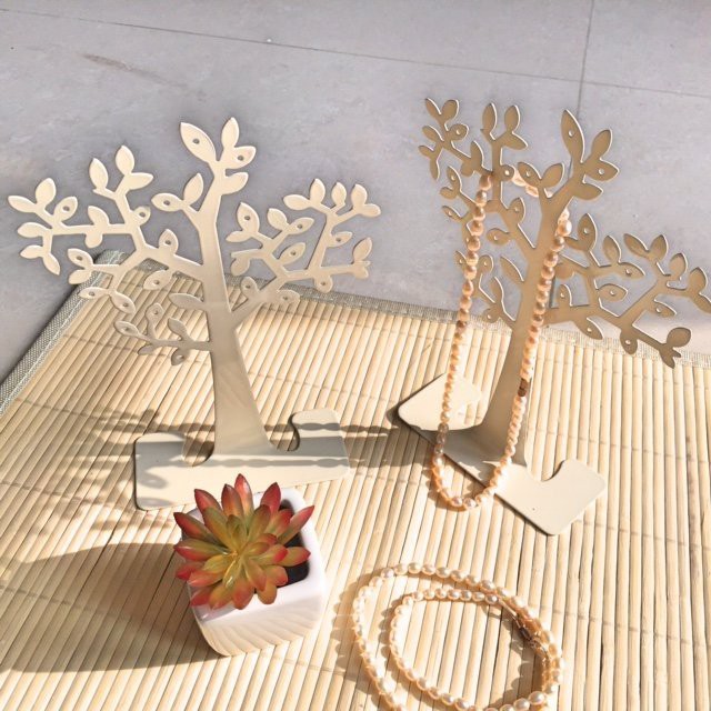 日式 Zakka 耳環架 首飾架 飾品架 展示架 珠寶收納架 收納盒 掛式架 樹造型 項鍊收納 擺飾 道具 優雅米白