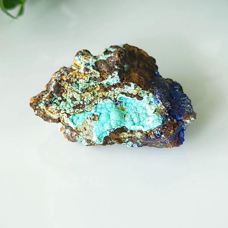 109水晶花園-礦晶-安徽 藍銅礦 矽孔雀石