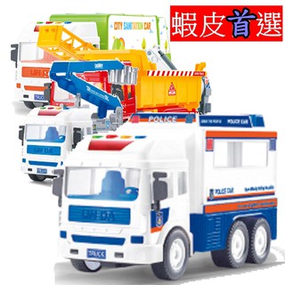 Slider 工程車 警務車/警察車/回力車/慣性車/迴力車 【小豆芽小物】 聲光磨輪工程車 警務車