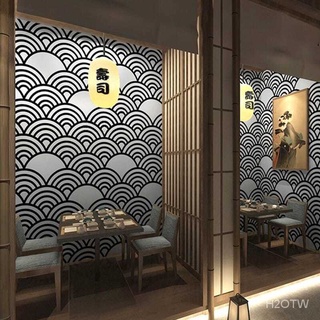現貨和風墻紙日系裝修日式風格個性日本料理拉面壽司店海浪浮世繪壁紙 蝦皮購物
