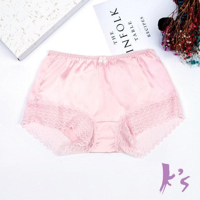 【K's凱恩絲】MIT透氣親膚四角平口純蠶絲內褲-粉色