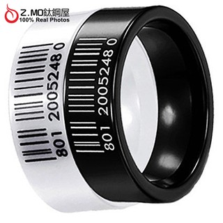 中性戒指 Z.MO鈦鋼屋 條碼造型戒指 簡約黑白色 平滑陶瓷戒指 特別設計 時尚百搭 奇特造型戒指【BKC222】