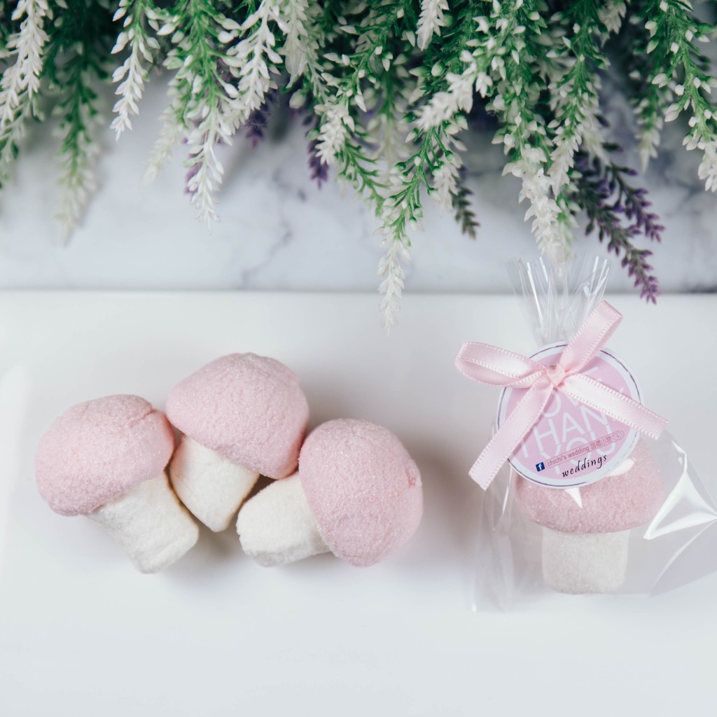 Chichi's 婚禮小物 俏皮蘑菇棉花糖 甜在心棉花糖 含小卡完整包裝 婚禮小物推薦 迎賓禮 位上禮 探房禮 二進禮