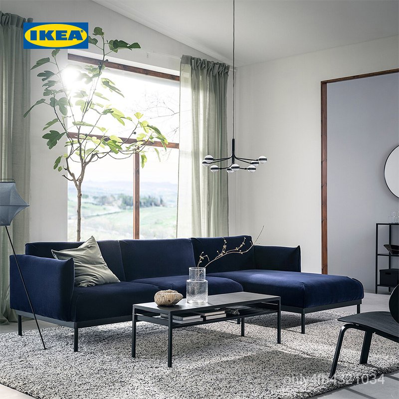 ❥(^_-)爆款-免運-IKEA宜傢APPLARYD艾普呂雙人加貴妃加長三人法式輕奢歐式簡約寬大-沙發-沙發椅-貴妃椅