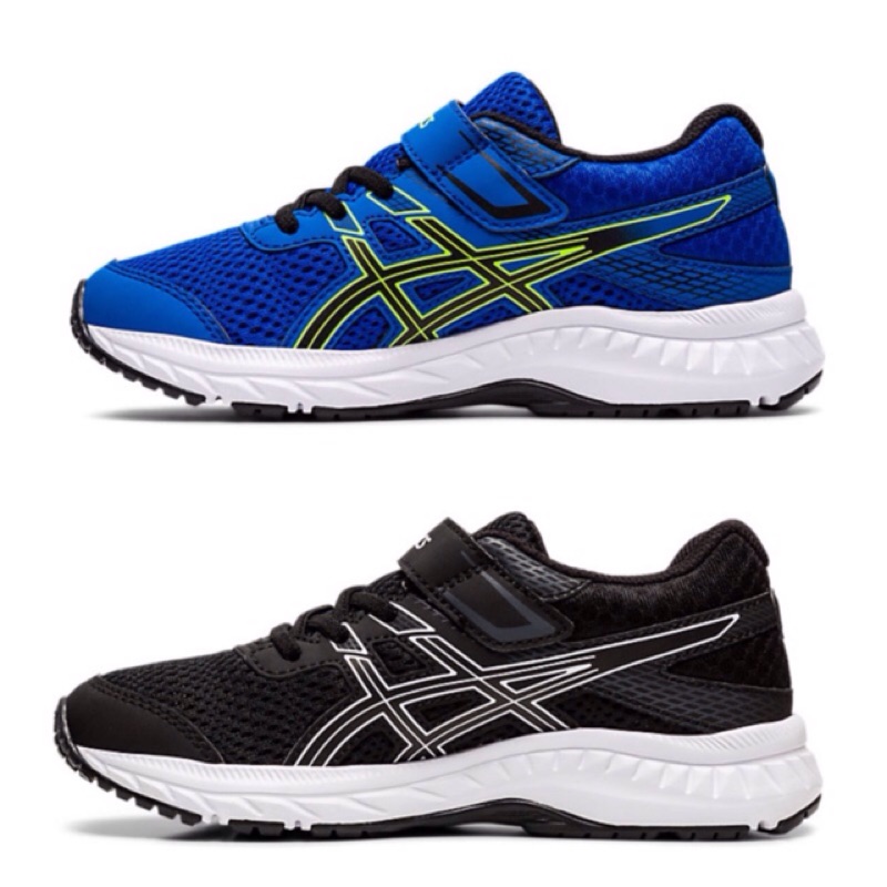 【全能MAX】ASICS 中/大童 GEL CONTEND 6 慢跑鞋 黑/藍-1014A087-004/401