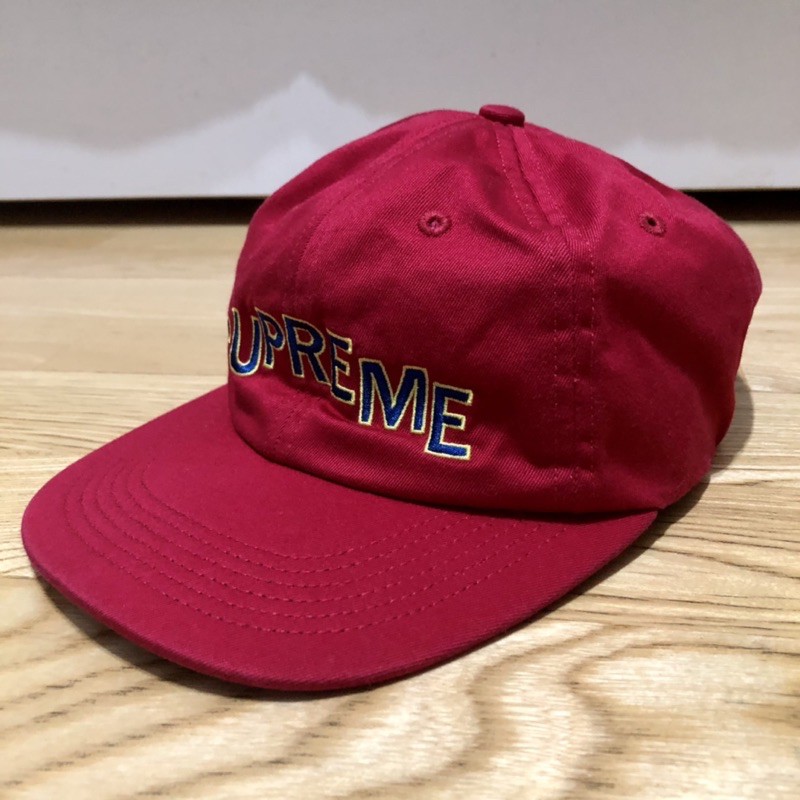 Supreme 紅色復古 棒球帽 六片帽 六分帽 刺繡 稀有款式