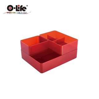 O-Life B-011置物整理收納盒/ 紅色款 eslite誠品