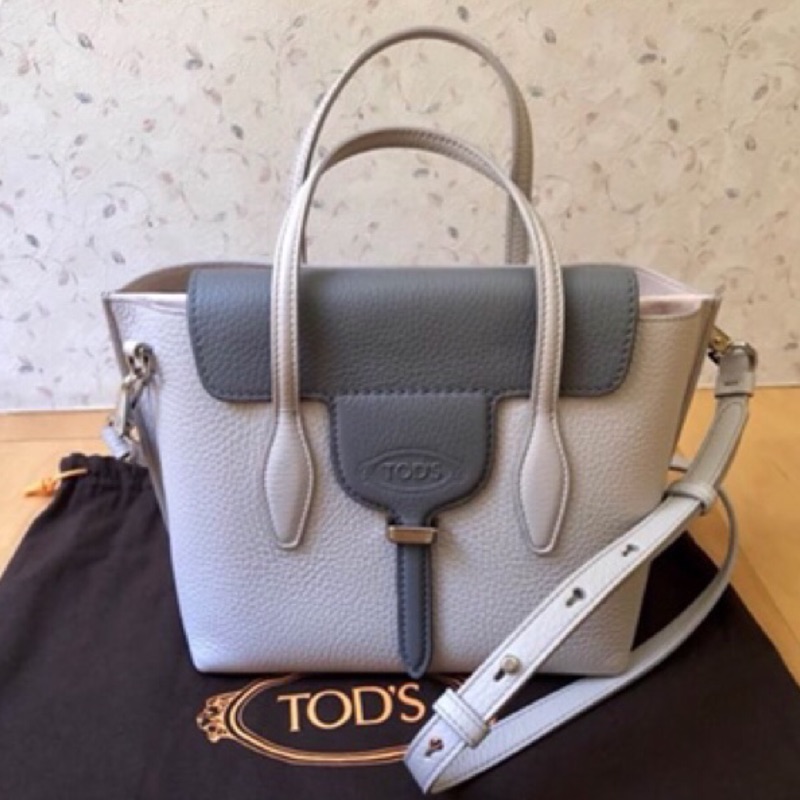 TOD’S Joy Bag Mini 灰粉小牛皮提包