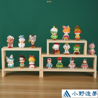 泡泡瑪特階梯架盲盒收納展示架木質popmart架子手辦置物架娃娃公仔展示收納