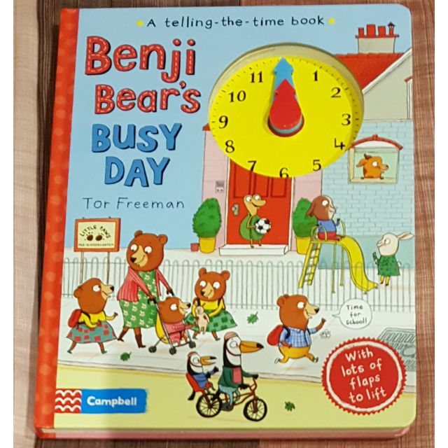 Benji Bear's Busy Day：班吉熊熊的忙碌一天(硬頁時鐘操作書)(最後優惠價請搶購)