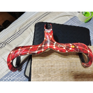 543小舖，紅蜘蛛 彩繪一體把 把型類似Cinelli RAM2 飛機把 肌肉把，小彎把，一體把 破風把 彎把 車把