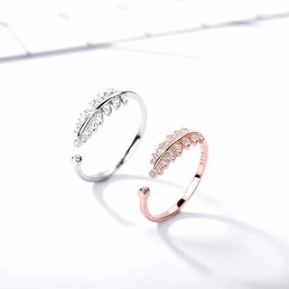 現貨✨香港S925純銀鑲鑽樹葉戒指 葉子戒指