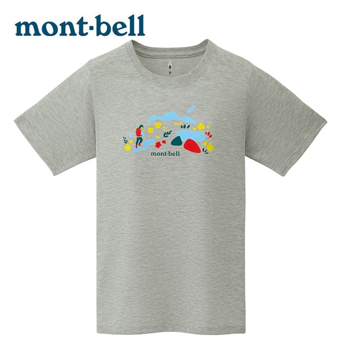 【Mont-bell 日本】WICKRON COLORFUL TRAIL 短袖排汗衣 女 炭灰 (1114537)