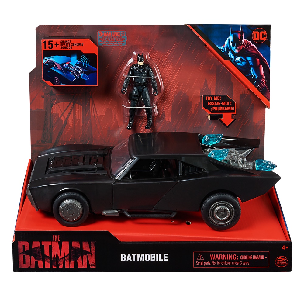 BATMAN-電影版蝙蝠俠 聲光蝙蝠車+4吋公仔