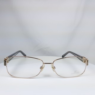 『逢甲眼鏡』Swarovski施華洛世奇 鏡架 全新正品 古銅金絲方框 側邊墨綠質感水鑽【SW5017 028】