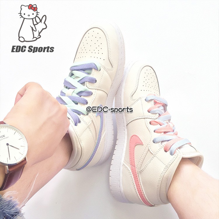 【EDC sports】Air Jordan 1 MID aj1彩鉤鴛鴦鞋帶女子555112-035