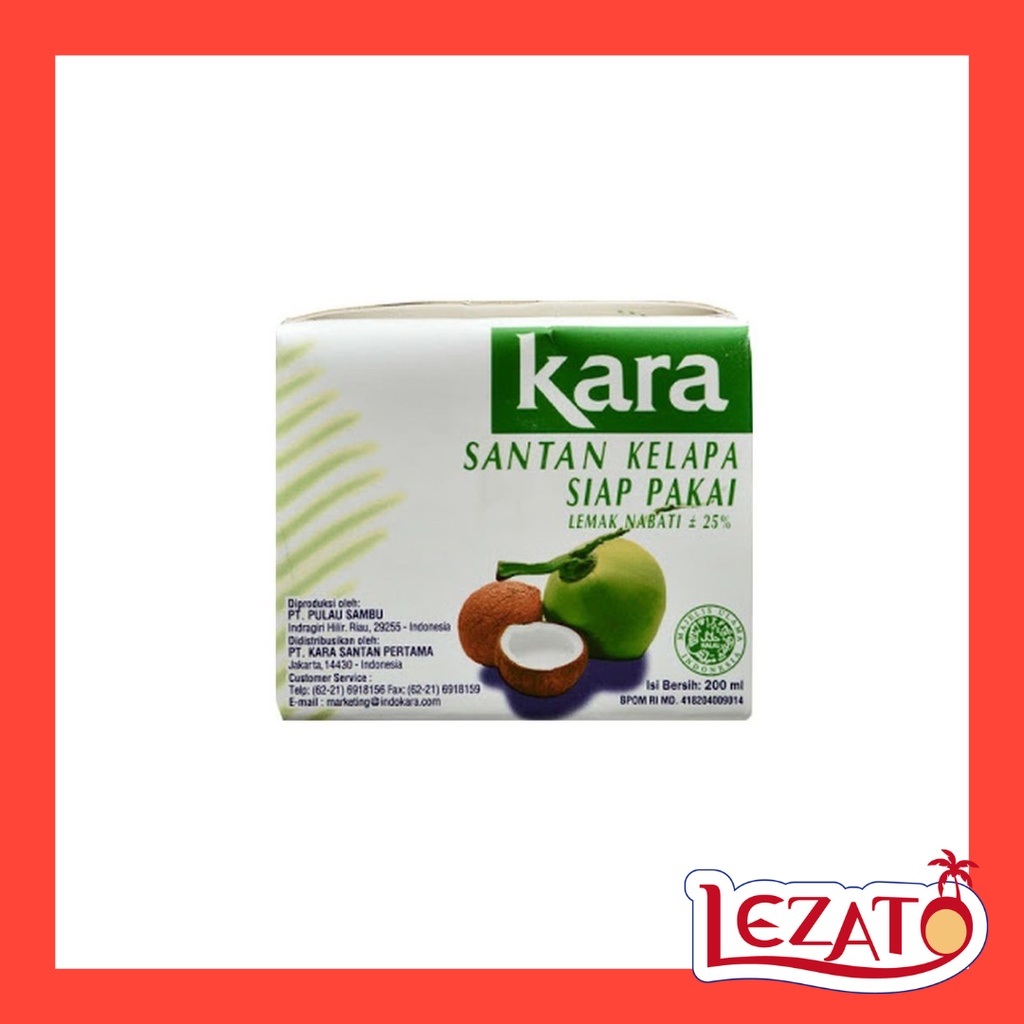 【Lezato樂佳多】印尼 Kara SANTAN KELAPA SIAP PAKAI 綠牌椰漿 200ml