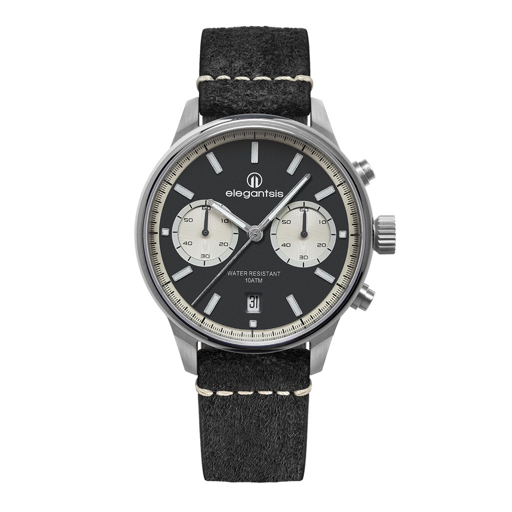 elegantsis 愛樂時 (ELJT58QS-6G03LC) JT58QS承載60年代老靈魂的新復古計時腕錶-經典黑
