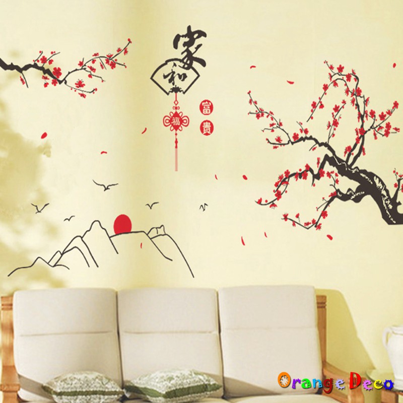 【橘果設計】富貴 壁貼 牆貼 壁紙 DIY組合裝飾佈置 過年新年