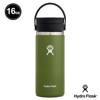 Hydro Flask-咖啡蓋寬口 16oz 雙壁真空保溫瓶 橄欖綠 473ml