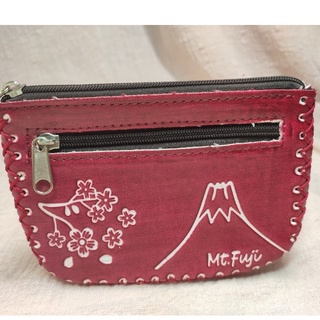 Mt Fuji 富士山 零錢包 紅色 小收納包 隨身零錢包 鑰匙包