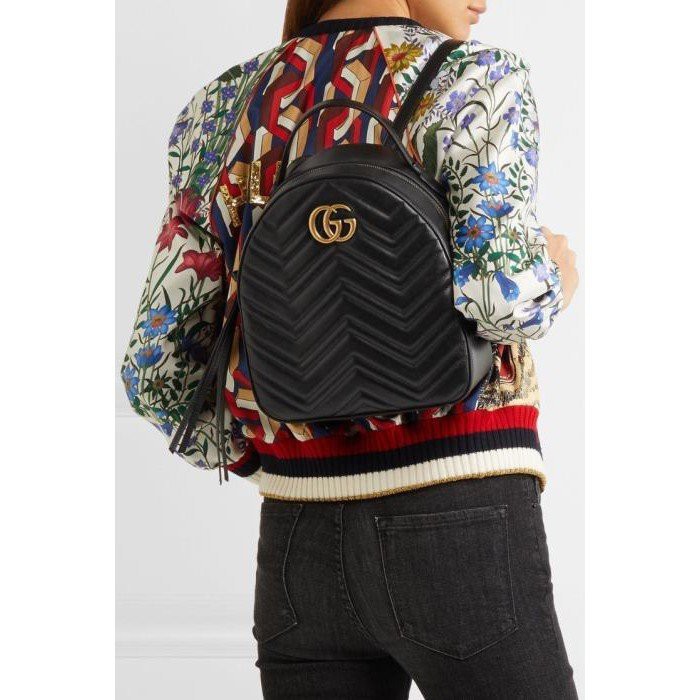 gg marmont quilted leather backpack