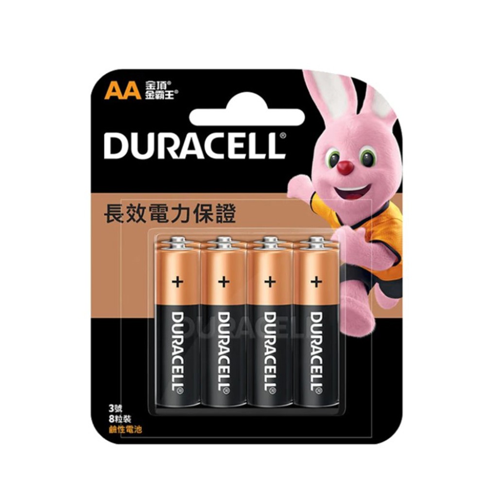 【DURACELL 金頂】 鹼性電池 3號AA 8入裝(台灣總代理)