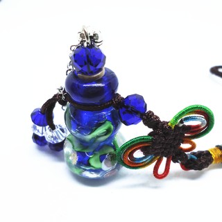 藍葫蘆琉璃精油瓶吊飾 香水瓶 精油瓶 手工琉璃
