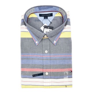 TOMMY HILFIGER 襯衫 格紋 長袖襯衫 彈性布料 男裝 T41501 灰色(現貨)