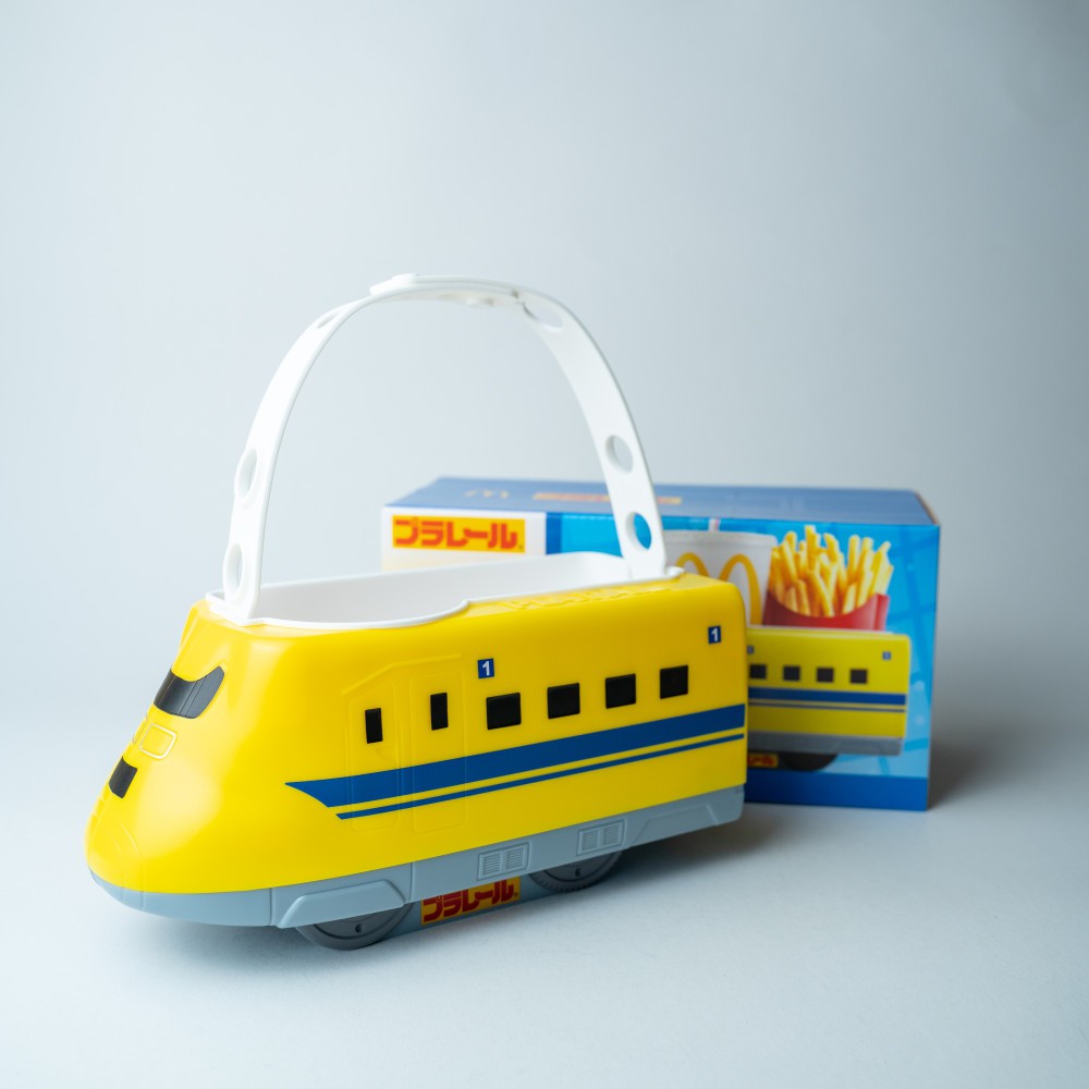日本麥當勞_新幹線造型車用／手提餐盒（全新、日本帶回）／電車、提籃、置杯架