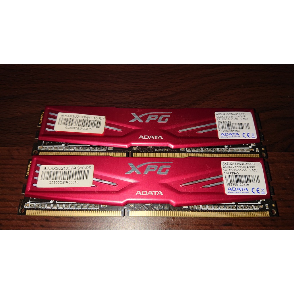 桌上型記憶體 DDR3 4G*2  ADATA XPG DDR3 4G*2 2133MHz