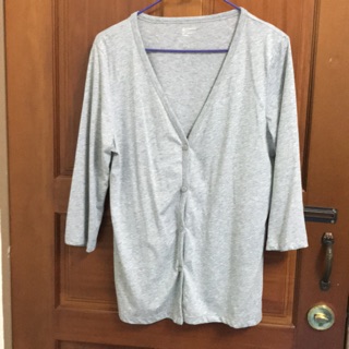 NET 七分袖長版罩衫 灰色 XL