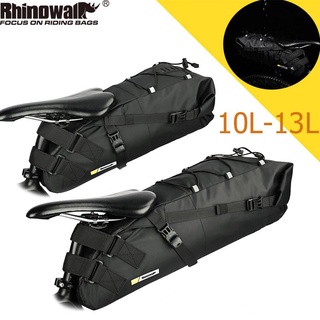 Rhinowalk 2021 自行車包 10L / 13L,大容量自行車馬鞍包,防水反光自行車包折疊後包騎行