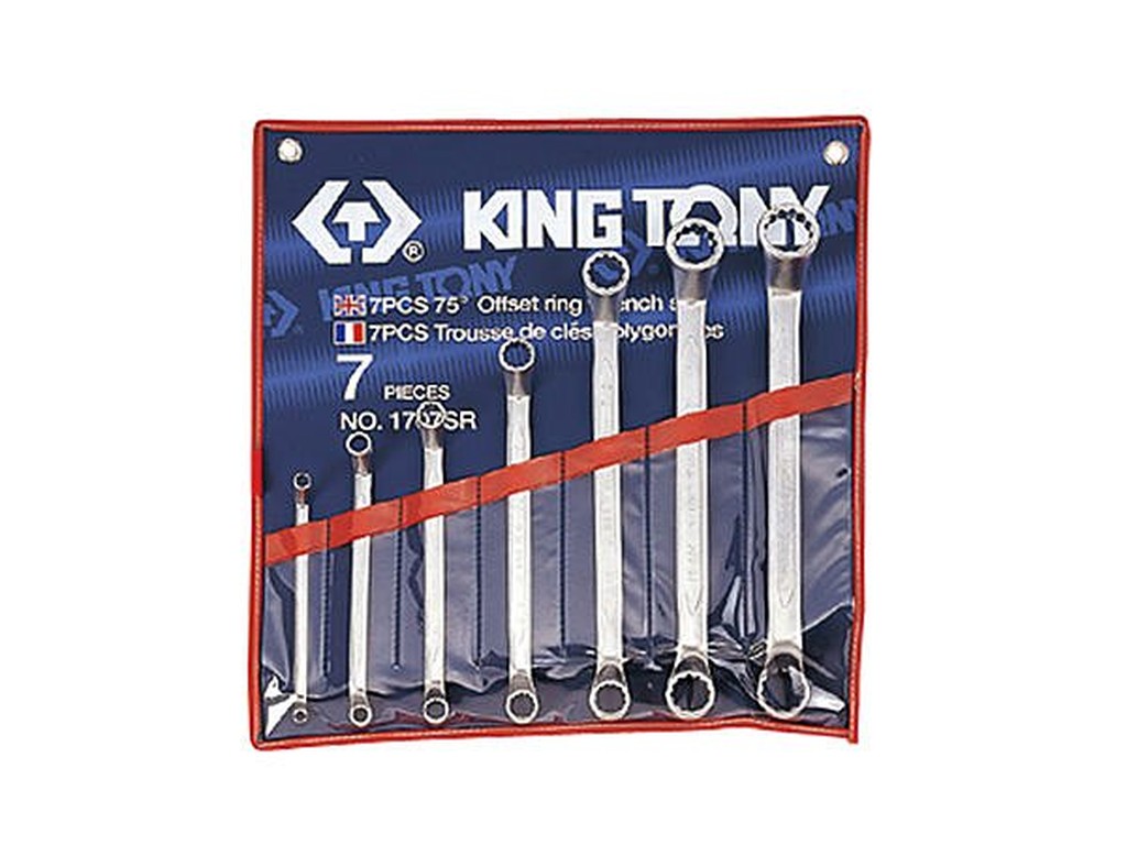 老池專業工具附發票 KING TONY 7件式 英制75度梅花板手組 雙梅花板手組 梅開板手 梅花扳手 1707SR