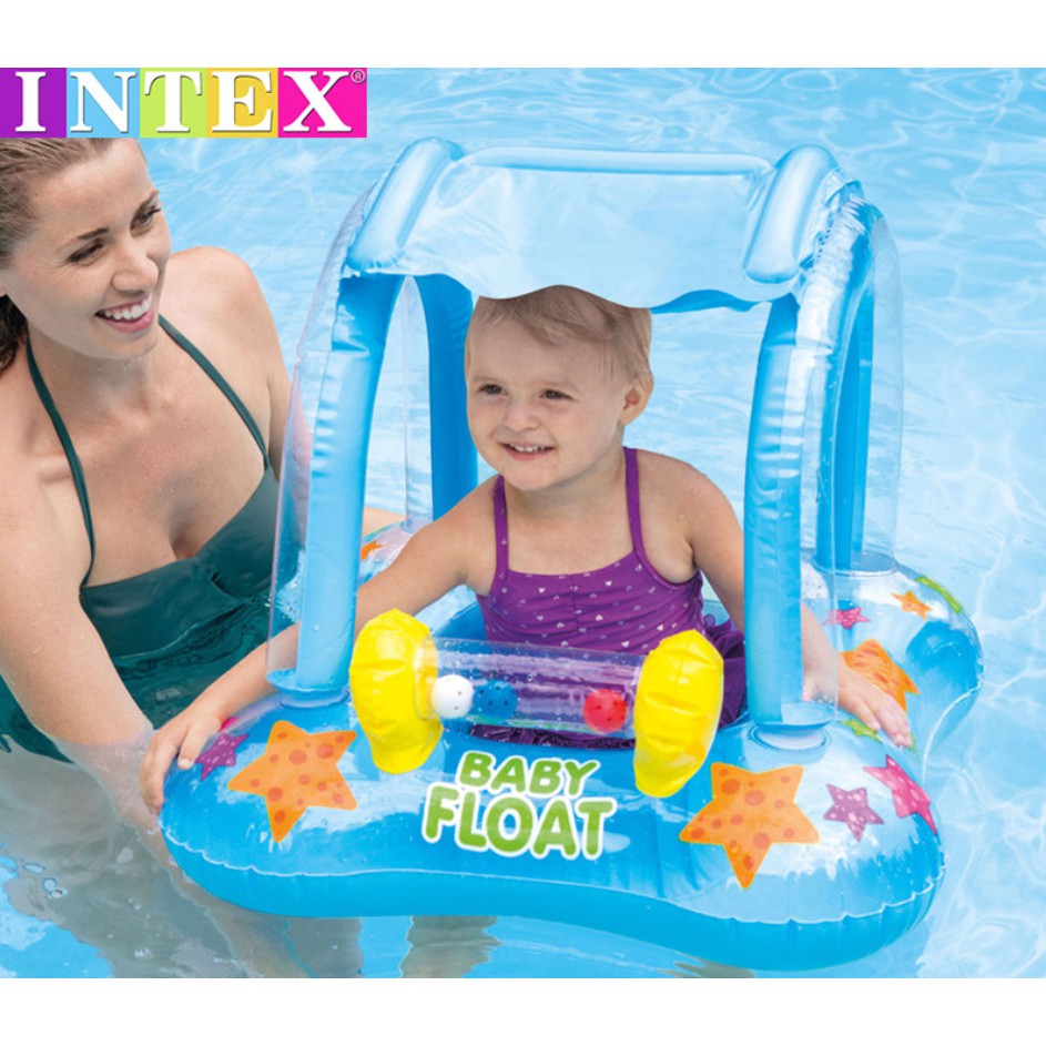 INTEX 56581 星星遮陽坐位式充氣游泳圈 嬰兒坐圈 兒童浮圈 夏天玩水 游泳 戲水 迷露森活