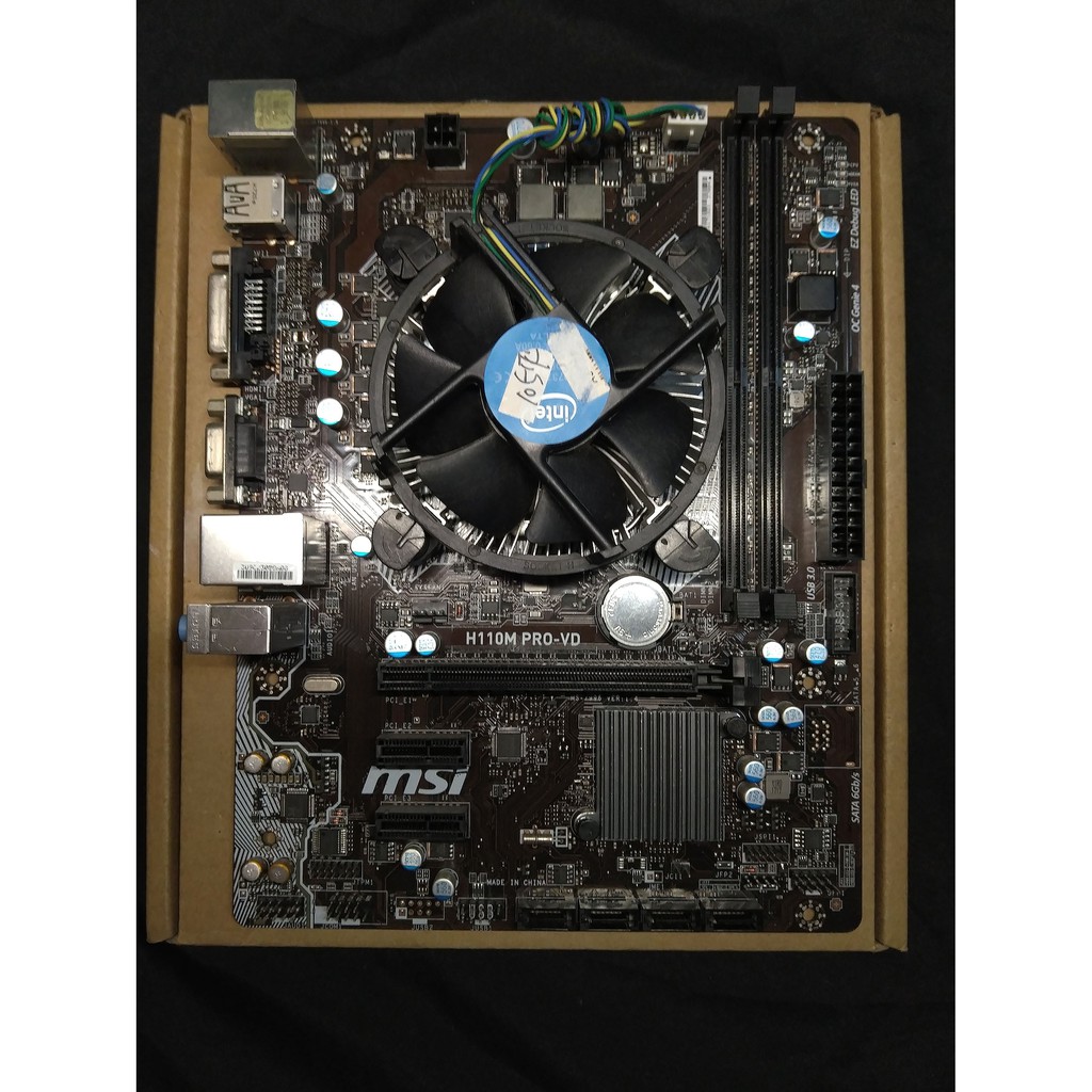 Intel i5-6400 + 微星 H110M PRO-VD 附主機板I/O檔板 + CPU風扇
