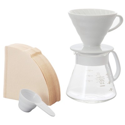 【沐湛咖啡】HARIO V60 有田燒 XVDD-3012W 白色濾杯咖啡壺組 1~4杯 日本製