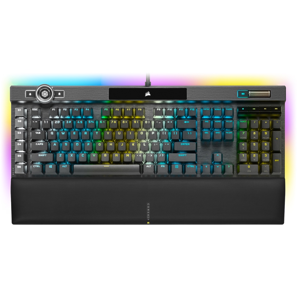 米特3C數位–Corsair 海盜船 K100 RGB 英文/機械式電競鍵盤/銀軸CH-912A014-NA