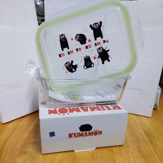 KL-B1866 KUMAMON 密扣式玻璃保鮮盒 長方形 R-500-1K