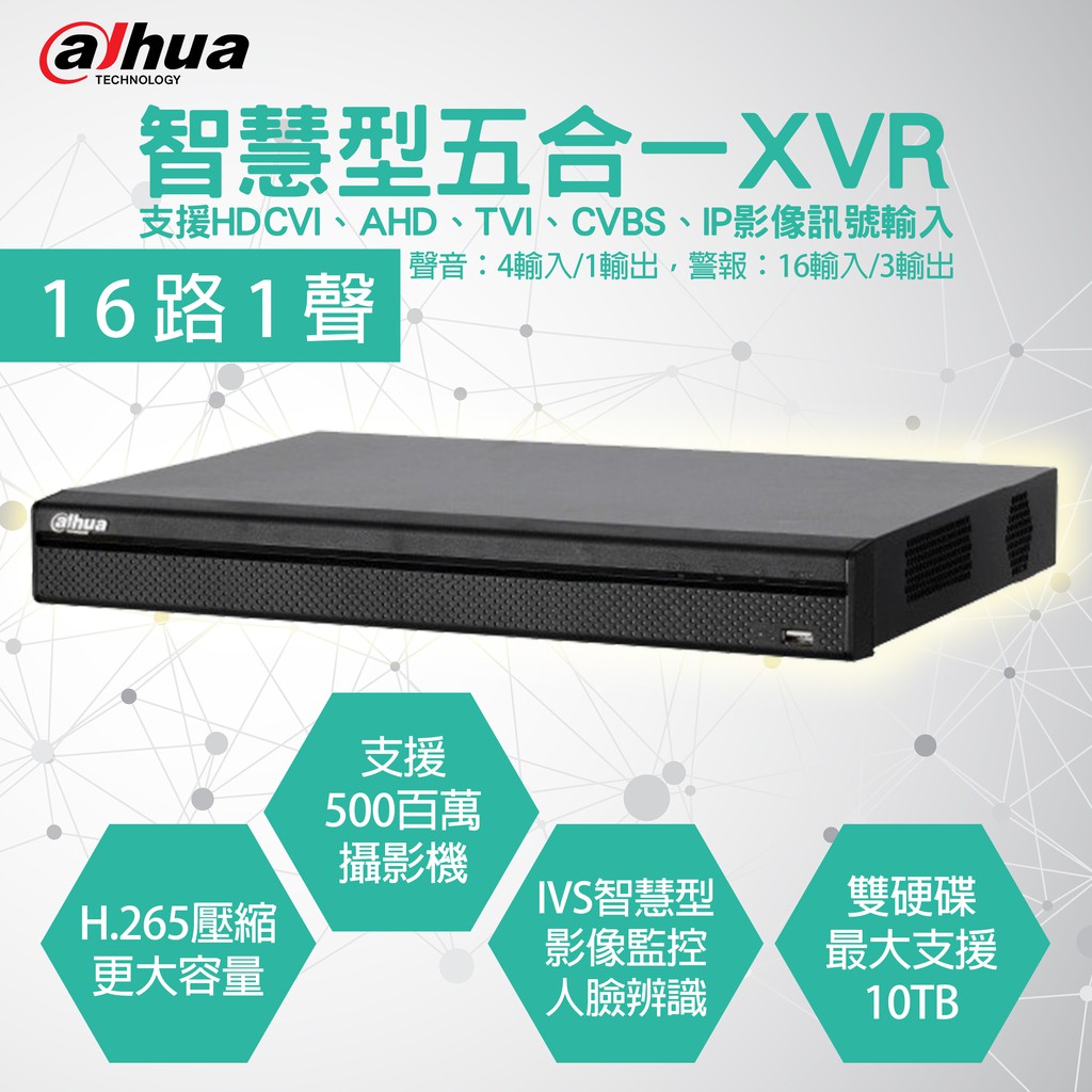 大華 16路 智慧型XVR主機 500百萬 DH-XVR5216A-X 紅外線攝影機 監視 昇銳 利凌 等商歡迎詢問