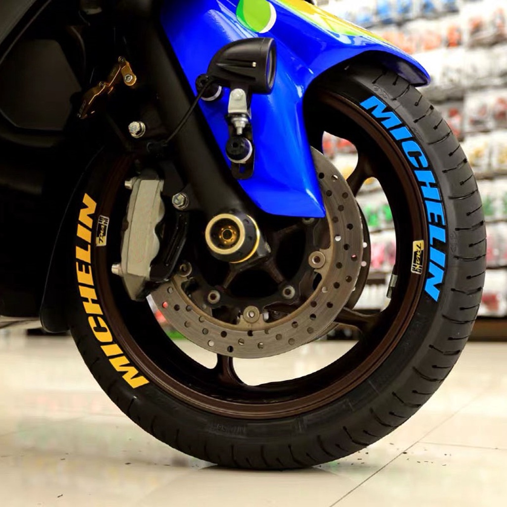 摩托車輪胎字母貼紙米其林橡膠三維防水品牌字母貼紙裝飾同款賽車輪胎