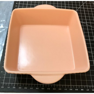 全新 韓式 繽紛 6.5 正方 條紋 烤盤 粉色 沙拉碗 烤盤 派盤 焗烤 焗烤飯 易碎品
