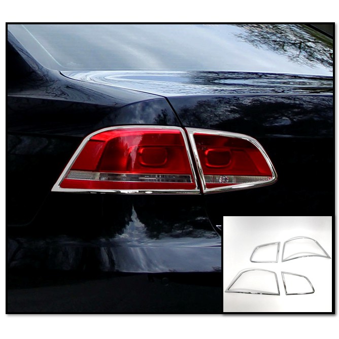 圓夢工廠 VW 福斯 Passat B7 2010~2015 改裝 鍍鉻銀 車燈框飾貼 後燈框 尾燈框