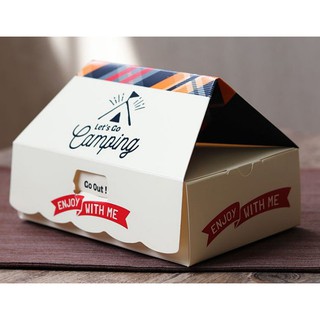 野餐點心紙盒 一次性便當盒 手作點心盒 包裝盒 甜點蛋糕紙盒 盒子 食品包裝【波仔家生活雜貨舖】