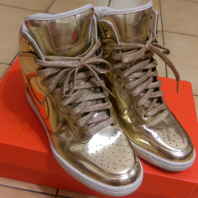 Nike Dunk Sky High 金色 6.5號