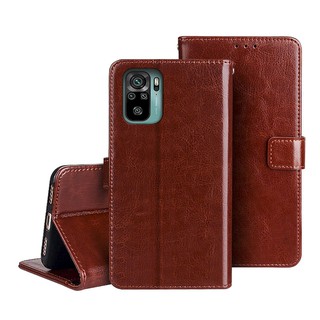 紅米 Note 10s 4G 皮革保護套扣帶左右翻蓋皮套手機套