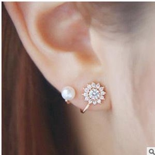 【愛麗絲飾品】【3717】時尚精美滿鑽雪花耳環 甜美珍珠水鑽百搭耳釘